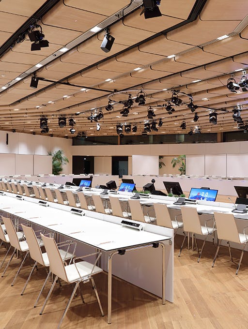 Photo: Main building Level-2 Hall D setting EU Council presidency