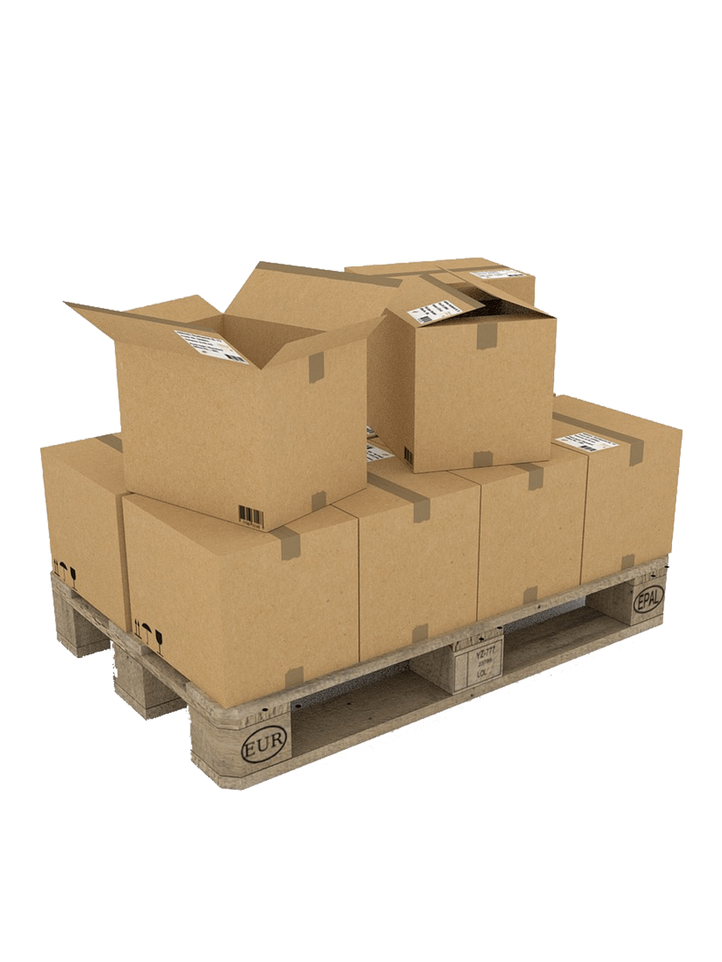 Foto: Services Logistik Palette mit Kartons