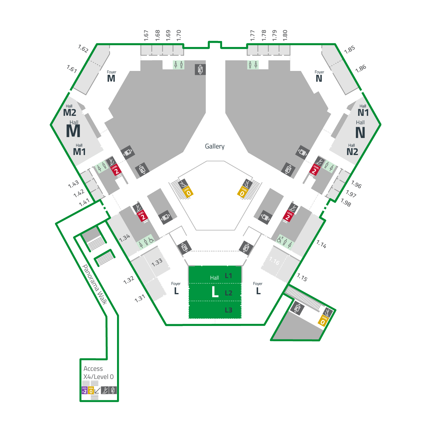 Foto: Lageplan Saal L Ebene 1 des Austria Center Vienna