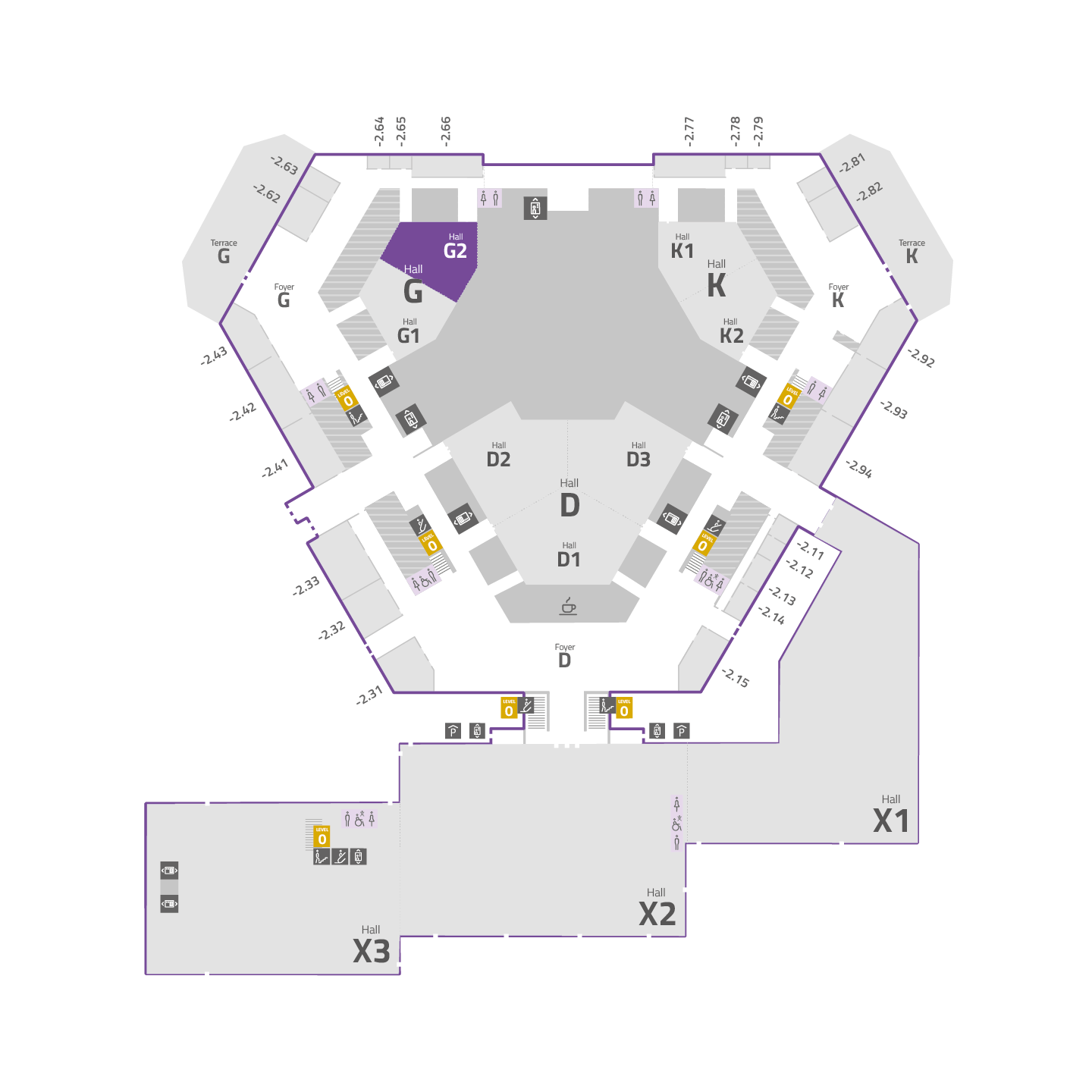 Eingefaerbter Ebenenplan Austria Center Vienna Saal G2
