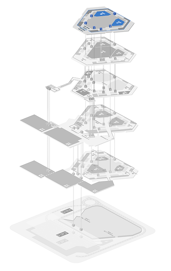 Ebenenplan Austria Center Vienna Explosionszeichnung Ebene 3